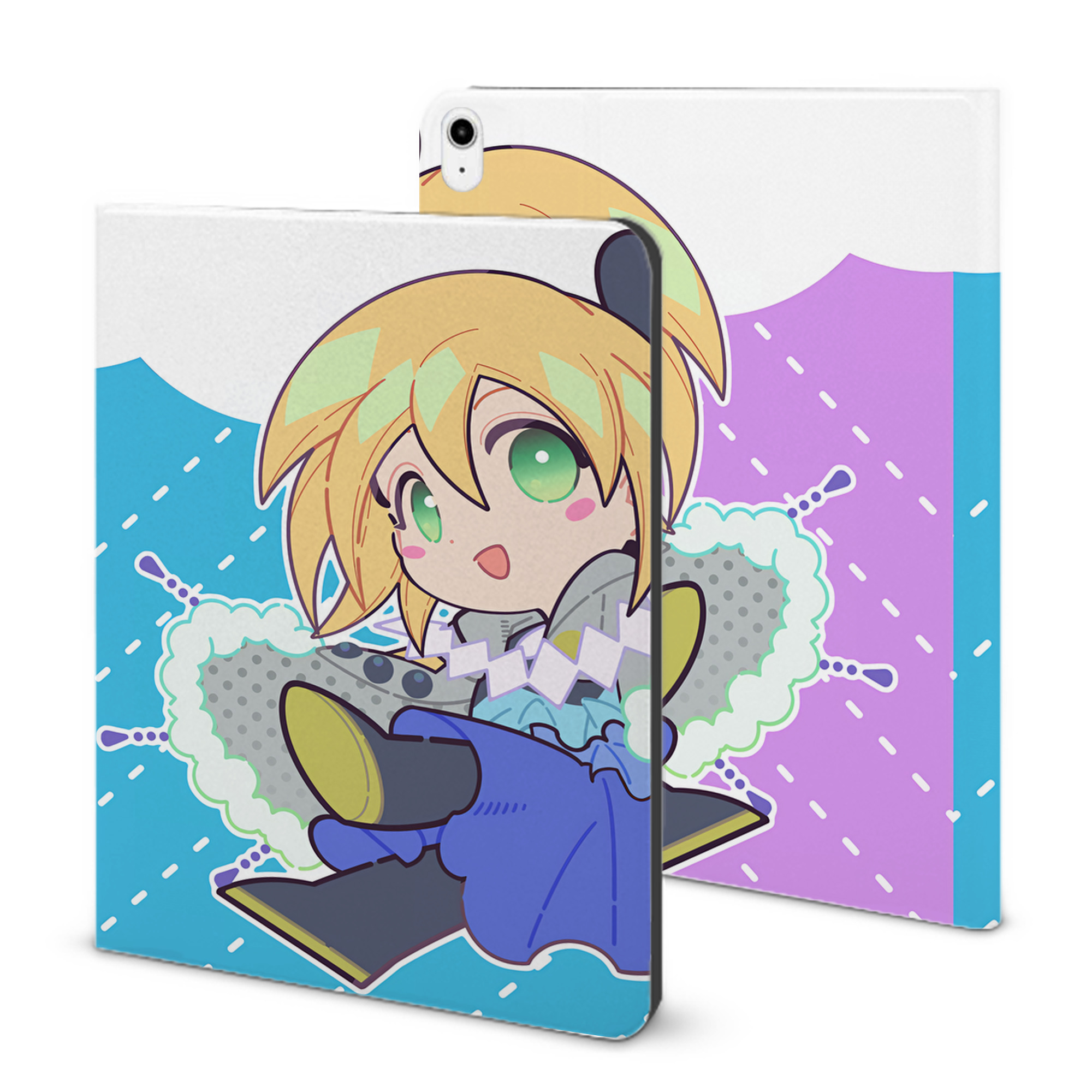 （画像用） 遊☆戯☆王 Yu-Gi-Oh! IPadケース ペンホルダー付き ブックスタイルデザイン